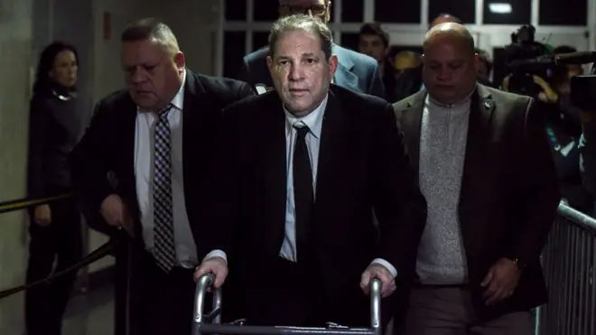 Harvey Weinstein, de 67 años, acudió este lunes al tribunal de Manhattan, Nueva York, en el que será juzgado durante los próximos dos meses.