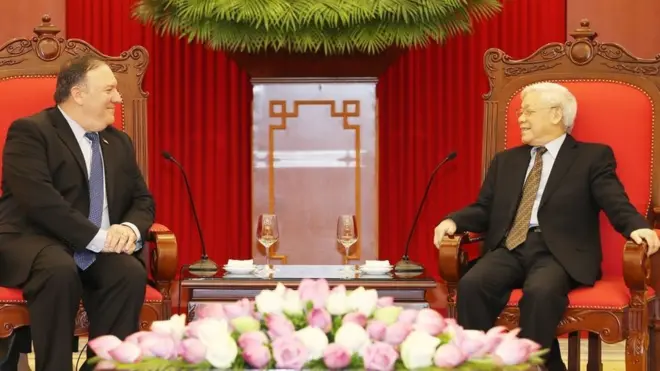 Tổng bí thư Nguyễn Phú Trọng tiếp Ngoại trưởng Mỹ Mike Pompeo