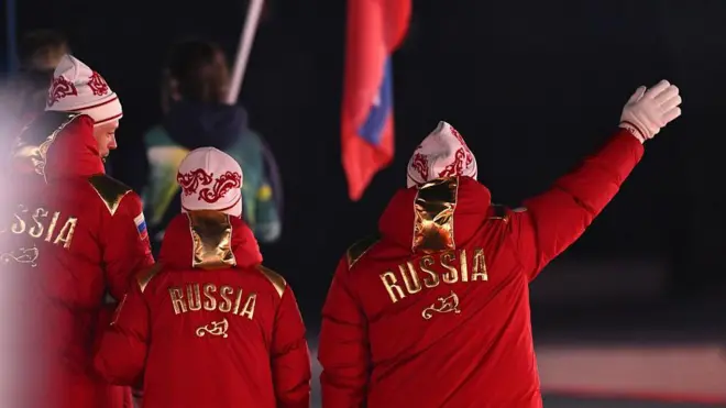 российские спортсмены на открытии паралимпийских игр