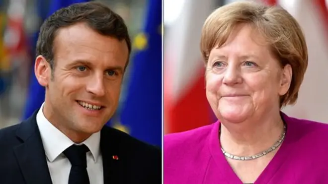 Emanuel Makron i Angela Merkel