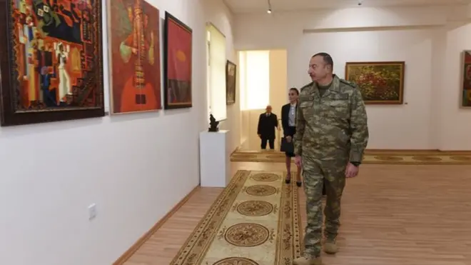 Şənbə günü prezident İlham Əliyev Horadiz şəhərində Dövlət Rəsm Qalereyasının açılışında iştirak edib