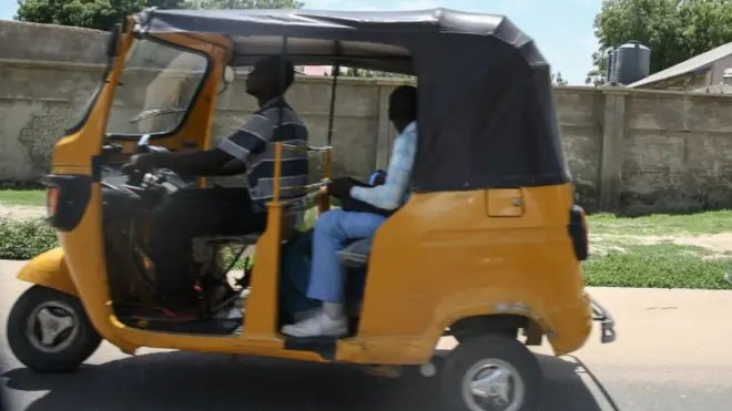 Driver wit im passenger inside keke napep