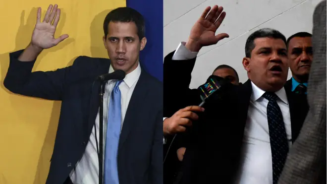 Juan Guaidó y Luis Parra.