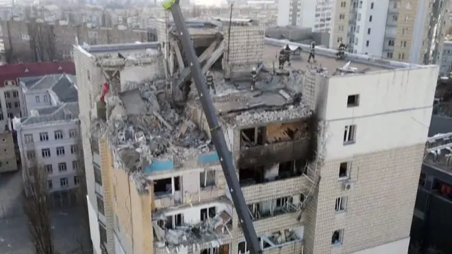 Porušeni ukrajinski gradovi, pogled iz vazduha