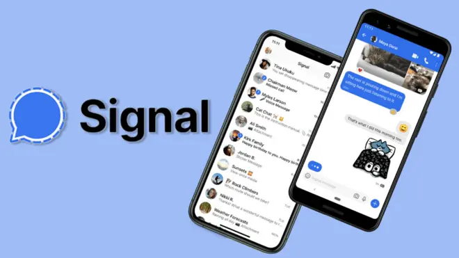 Whatsapp messages and Signal app features: