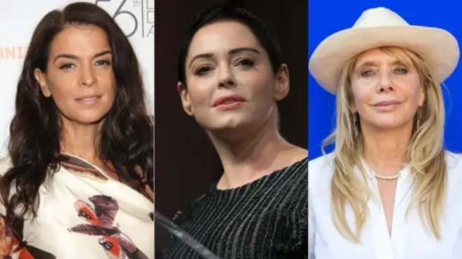 (Soldan sağa) Oyuncular Annabella Sciorra, Rose McGowan ve Rosanna Arquette'in özel soruşturmaların hedefinde olduğu iddia edildi.