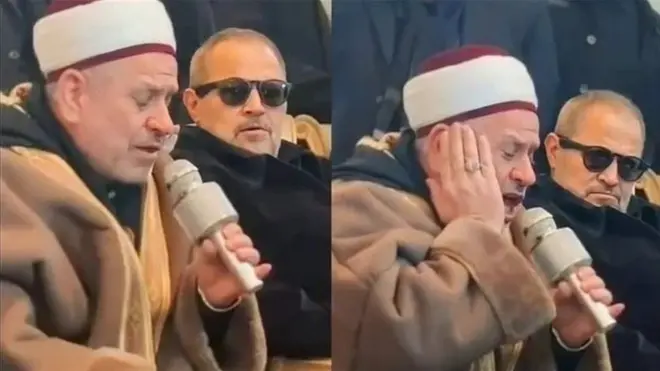 جورج وسوف يطلب من شيخ أن يتلو آيات من القرآن الكريم في عزاء نجله وديع