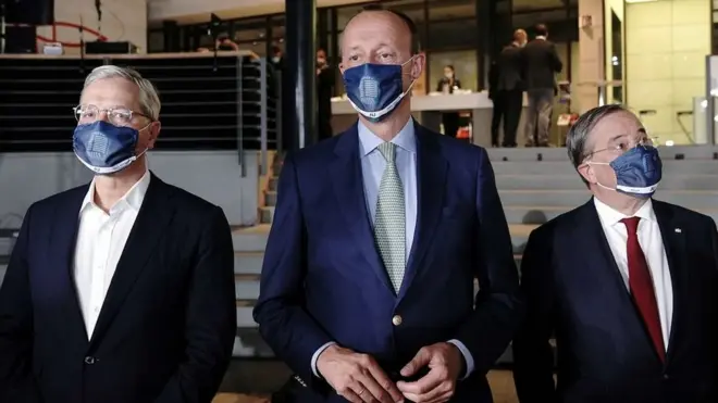 Стать лидером правящей партии Германии надеются (слева направо) Норберт Рётген, Фридрих Мерц и Армин Лашет