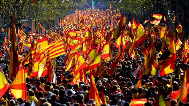 巴塞罗那支持国家统一的游行