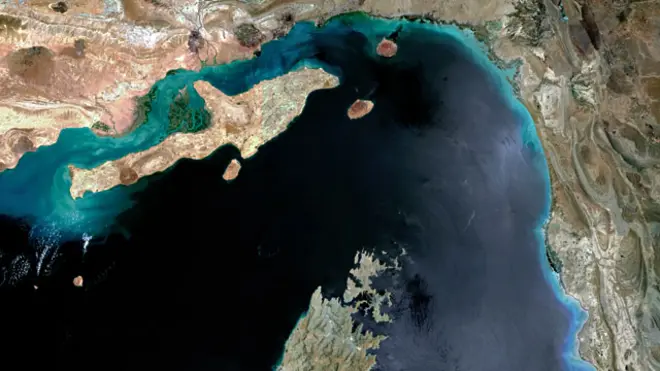 تصویر ماهواره ای تنگه هرمز