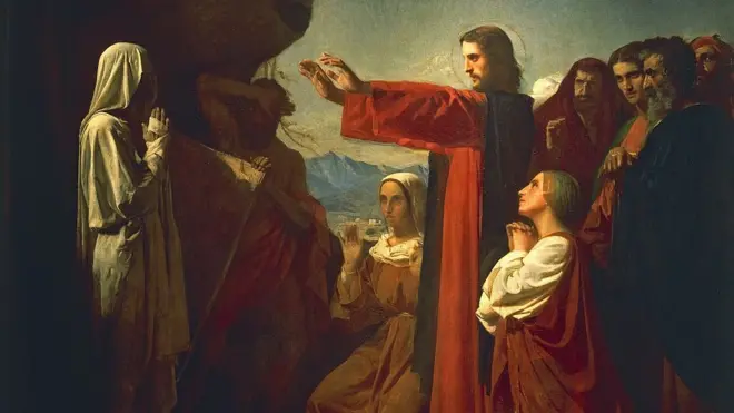 لوحة "إقامة لعازر من بين الأموات" للرسام الفرنسي ليون بونات عام 1857