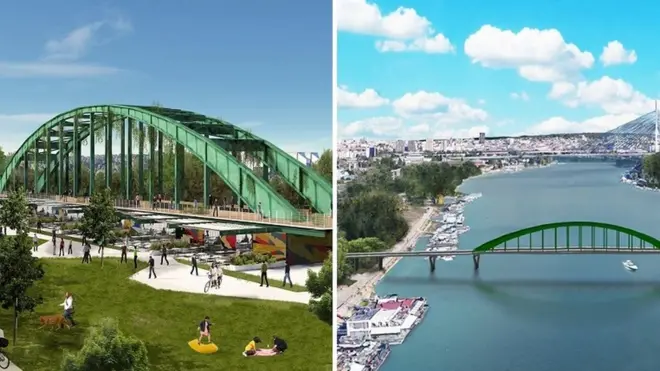 Варијанта 1 и 2 - преко парка или преко Аде