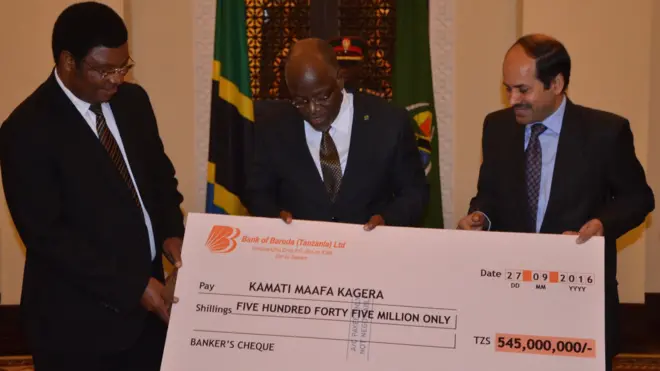 Rais wa Jamhuri ya Muungano wa Tanzania Dkt. John Pombe Magufuli, amepokea msaada wa Shilingi Milioni 545 kutoka kwa Waziri Mkuu wa India Mhe. Narendra Modi.