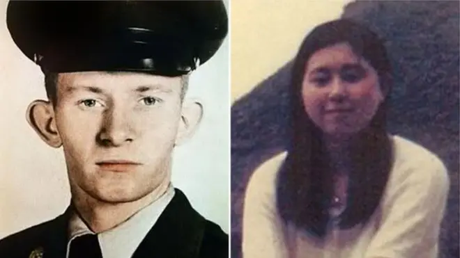 ส.อ.ชาร์ลส์ เจนกินส์ ในขณะที่ยังเป็นทหารหนุ่ม และฮิโตมิ โซกะ ในวัย 17 ปี หรือสองปีก่อนถูกลักพาตัว