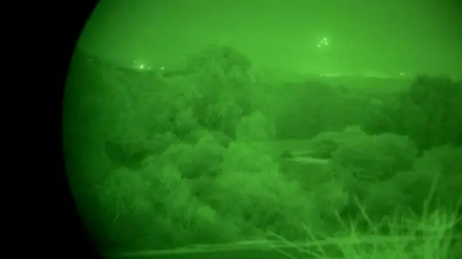 Обстрелы сектора Газа, ночная съемка