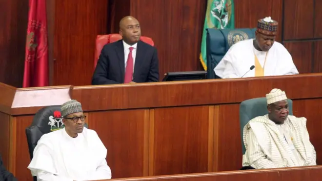 Onyeisiala Buhari na ndị isi oche ụlọomeiwu abụọ