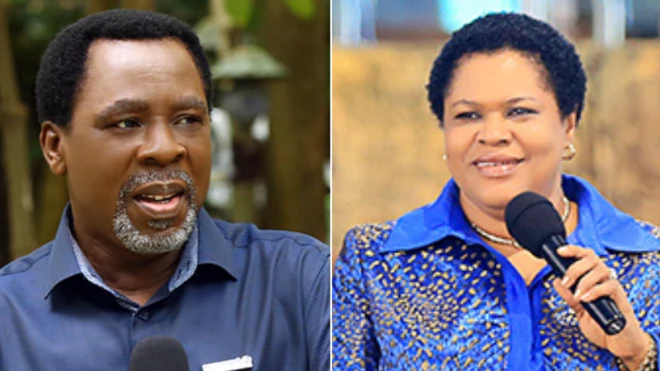 Prohpet TB Joshua and im wife, Evelyn Joshua