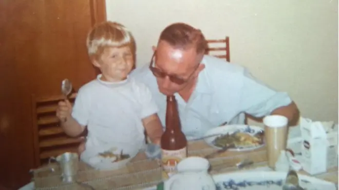 A picture of me together with my grandfather in São Paulo at the same age. He was living in his estates in the interior (Mato Grosso do Sul) and came to visit me