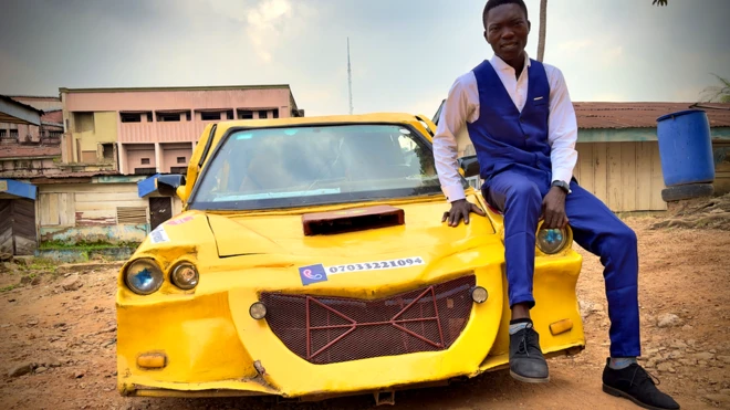 Micheal tok say na childhood dream to build and drive di first car wey im go won.