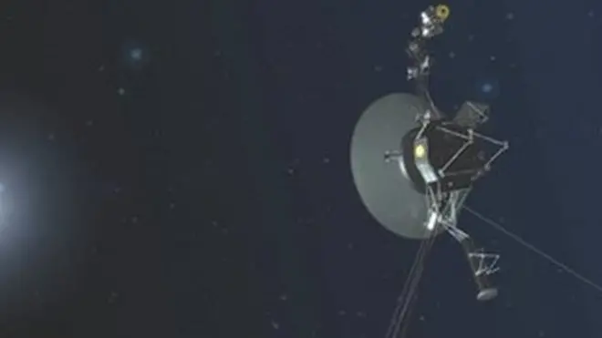 Dibujo recreativo de la nave Voyager 1.