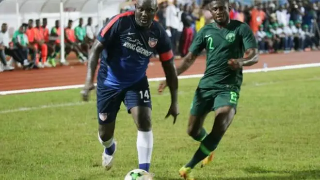 George Weah play 79 minutes for di Lone Stars