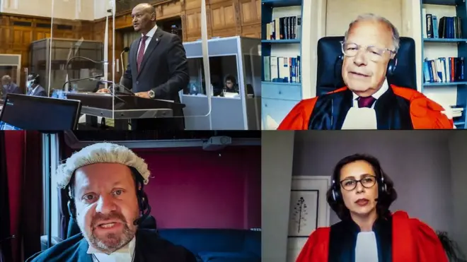 Ra'iisul Wasaare ku xigeenka iyo qareennada Soomaaliya ee kiiska ICJ