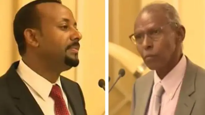 ጠቅላይ ሚኒስትር አብይ አህመድና የፕሬዝዳንት ኢሳያስ አማካሪ አቶ የማነ ገብረ አብ