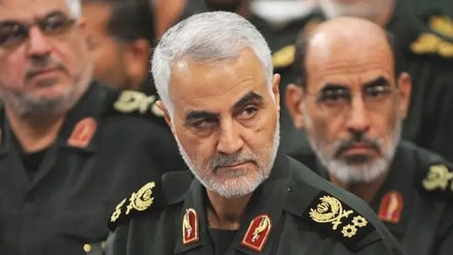 قاسم سلیمانی، فرمانده سپاه قدس سپاه پاسداران و از نامدارترین چهره‌های حکومت ایران بود