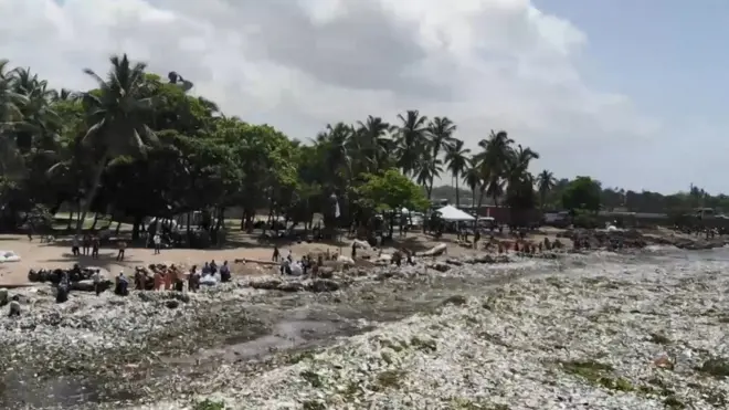 Saat 30 ton sampah plastik berakhir di pantai
