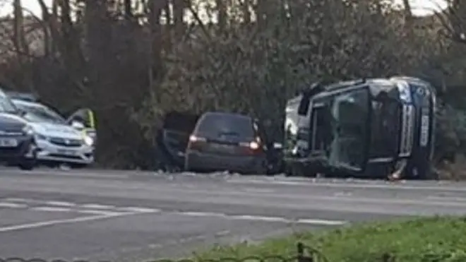 A photograph of a crash near Sandringham was reported by local media