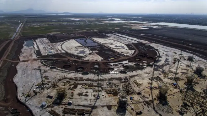 Vista aérea del aeropuerto de México.