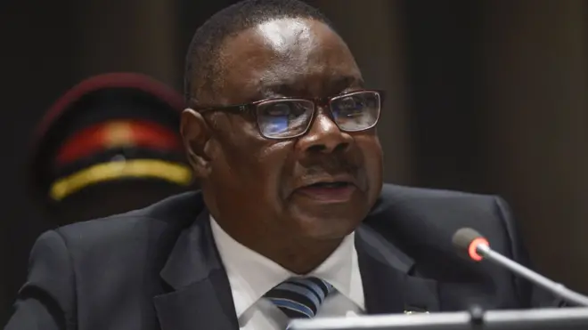 Le président du Malawi Peter Mutharika s'exprimant le 18 septembre 2016 à New York.