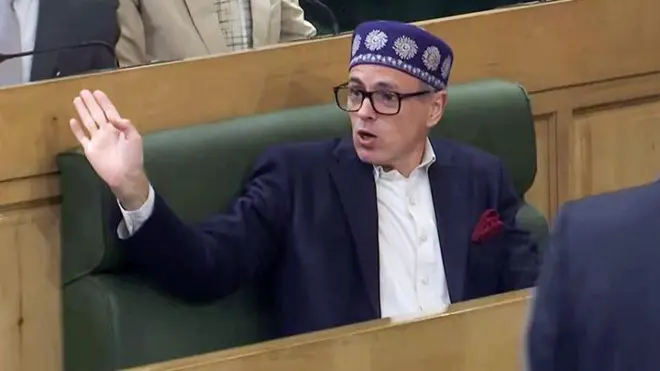 जम्मू कश्मीर के मुख्यमंत्री उमर अब्दुल्लाह.