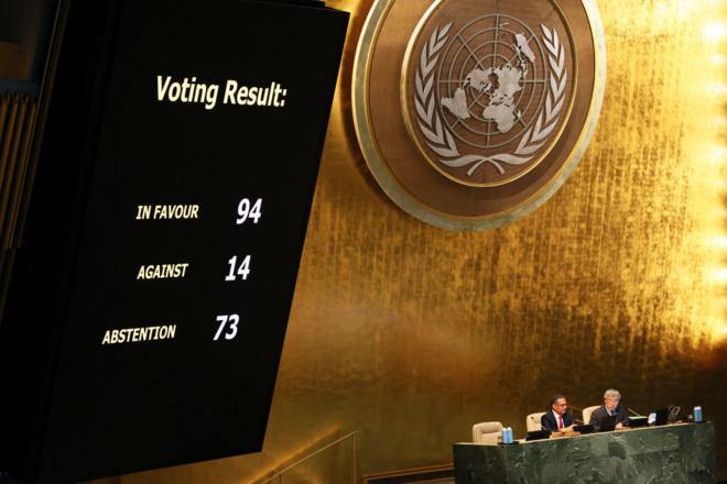 Kết quả bỏ phiếu tại Đại Hội đồng Liên Hiệp Quốc hôm 14/11
