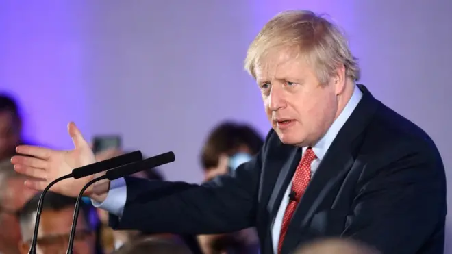 Mr Johnson said the results were a mandate to "get Brexit done"