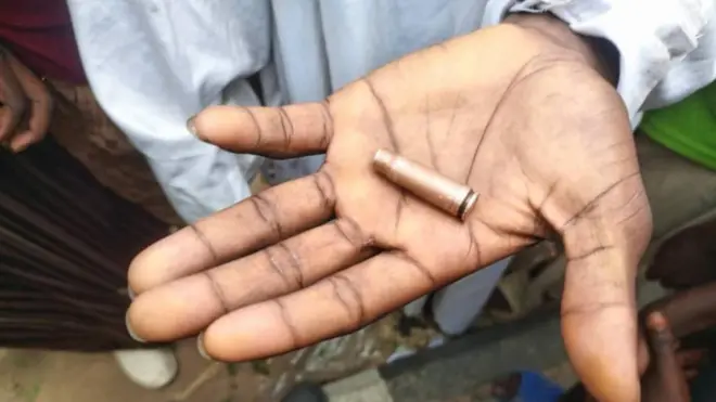 Une douille d'arme à feu