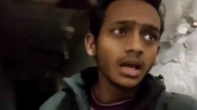 బంకర్‌లో ఉన్న భారతీయ విద్యార్థి