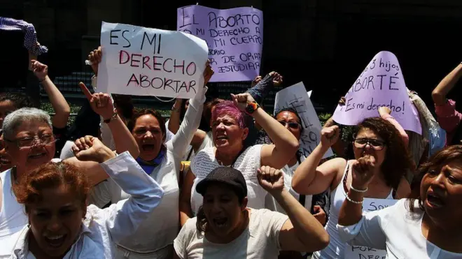 "Аборт - мое право" - говорят эти мексиканские протестующие