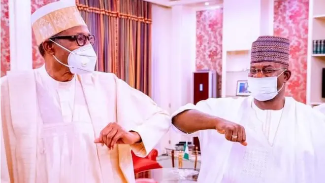 Yahaya Bello pẹlu Aarẹ Buhari