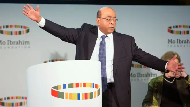 Mo Ibrahim lors de la présentation de son rapport 2016 à Londres