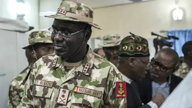 Nigeria chief of army staff Tukur Buratai don reverse mouth say army no talk wetin dem talk