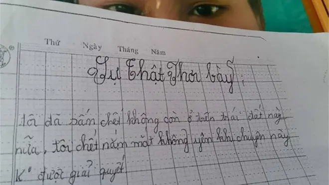 Thư tuyệt mệnh của nạn nhân