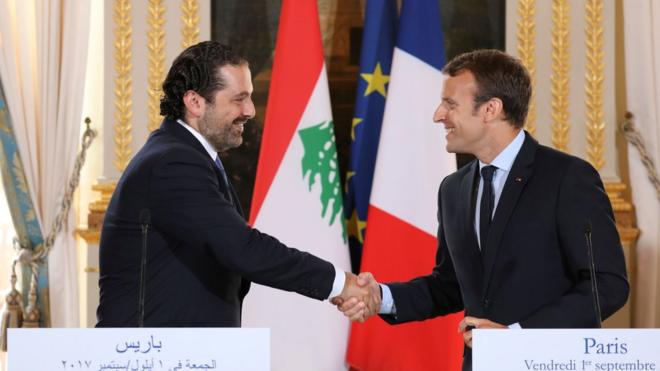 أكد الرئيس الفرنسي دعوة الحريري وعائلته لزيارة فرنسا مشدداً انه لا يعرض منفى سياسي