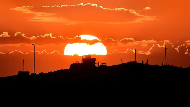 Suriye üzerinde günbatımı