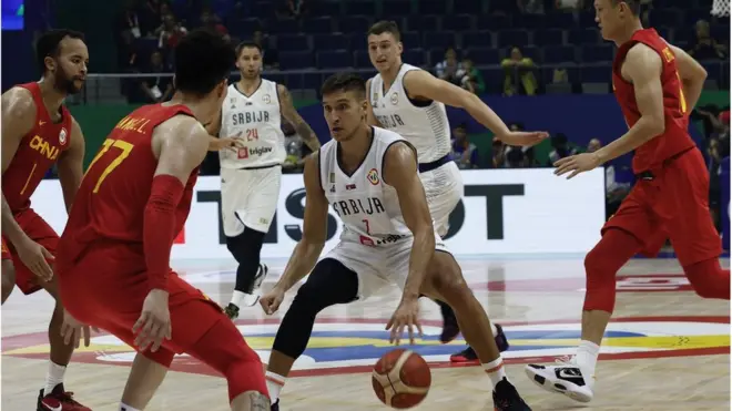 Bogdan Bogdanović, kapiten reprezentacije Srbije, na meču sa Kinom