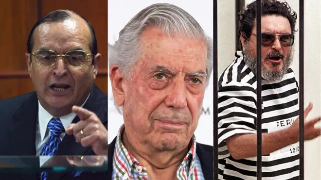 Vladimiro Montesinos, Mario Vargas Llosa y Abimael Guzmán.
