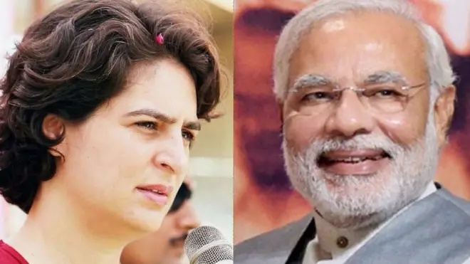 प्रियंका गांधी, नरेंद्र मोदी