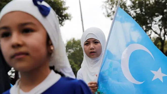 तुर्की में वीगर प्रदर्शनकारी