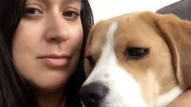 Rachael Prior appreciating the love with his majesty the dog