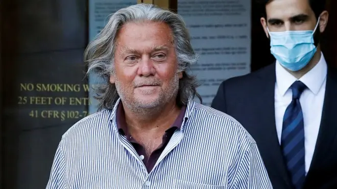 Steve Bannon is accused of fraud over a fundraising campaign. He denies any wrongdoing